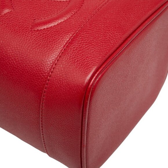 CHANEL Red Caviar Leather Logo Vanity Bag - Picture 4 of 14